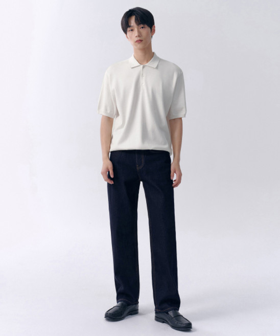 무신사 스탠다드 스트레이트 데님 팬츠 딥 인디고 497309