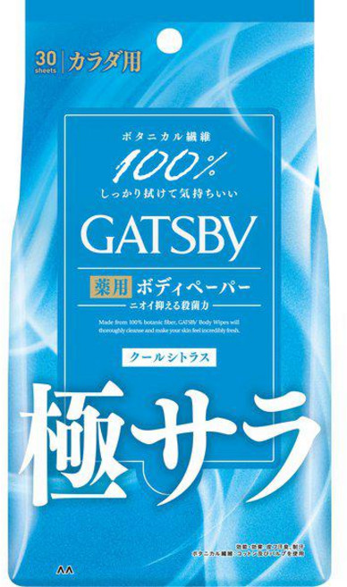 mandom 맨담 GATSBY 갸스비(갯츠비) 사라사라 데오드란트 바디 페이퍼 쿨 시트러스 30매입, 1개, 350g