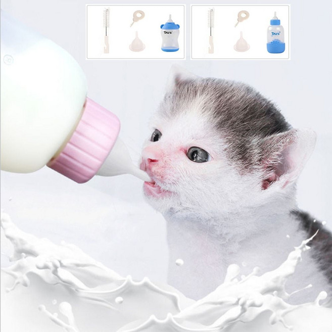 꿀이맘 애완동물 젖병 세트 강아지 고양이 반려동물 80-100ml 새끼동물, 조롱박형 80ml
