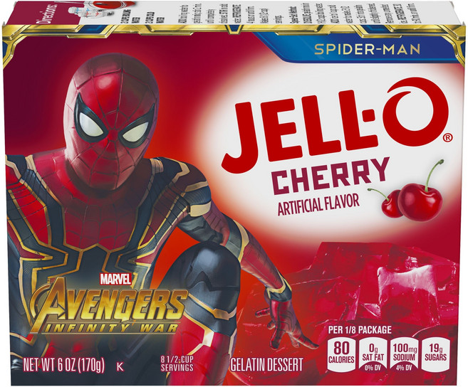 Jello 젤라틴 디저트 체리, 단품, 1개