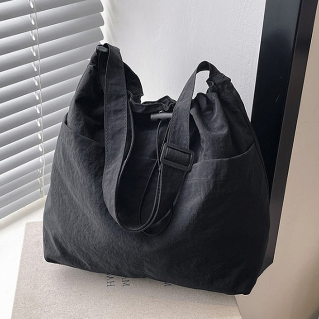 하루림 아노락가방 가벼운 천 나일론 숄더백 바스락 여행용 크로스 끈 복조리