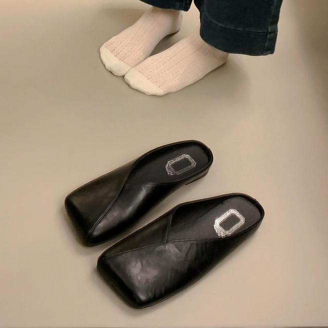 투니스 여성 빈티지 스퀘어 플랫 슬리퍼