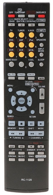 RC-1120 RC1120 스마트 TV 원격을위한 원격 컨트롤러 미디어 플레이어를위한 범용 AV 수신기 TV 원격 제어 교체, 01 블랙, 1개