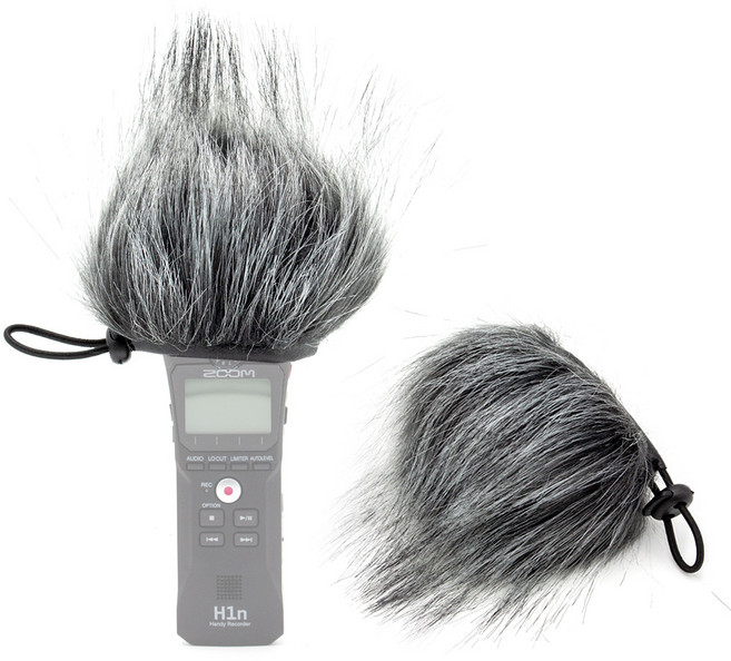 ZOOM H1N 전용 퍼 윈드스크린 바람소리 감쇄 털 커버 데드캣 핸디 레코더 마이크