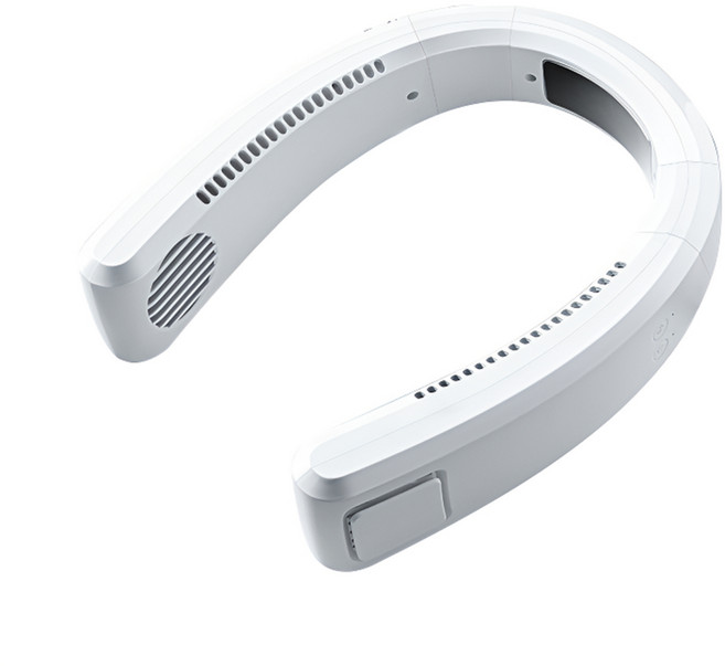 루비크 넥밴드 선풍기 4000mAh 대용량 급속냉각 BLDC 저소음 쿨러, 스노우 화이트