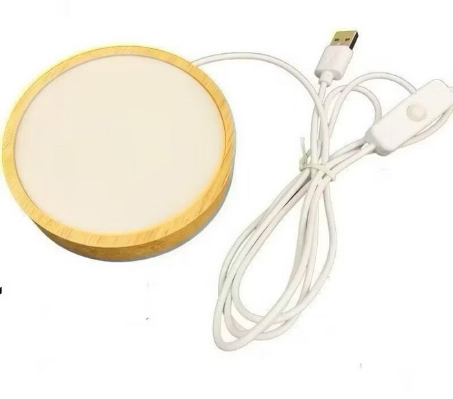 LED燈座 22款選擇 尺寸齊全 無線充電款 電池款 遮光款 暖光 七彩光 晶球燈座, 10cm圓型白光擴散光