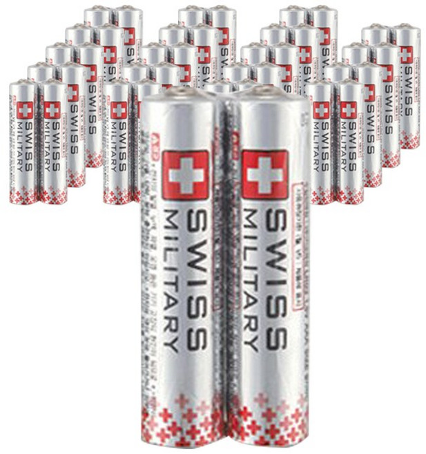 스위스밀리터리 알카라인 AAA건전지, 40개입, 2개