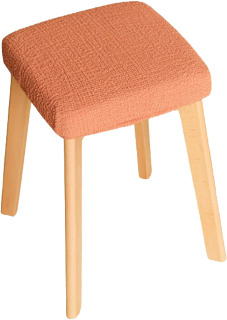 작은 사각형 의자 커버, 주황색, 1개