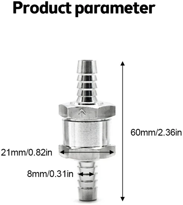 흡기매니폴드가솔린 라인 방식 체크 밸브 기화기 용 알루미늄 저압 시 고성능, 01, 01 82PC