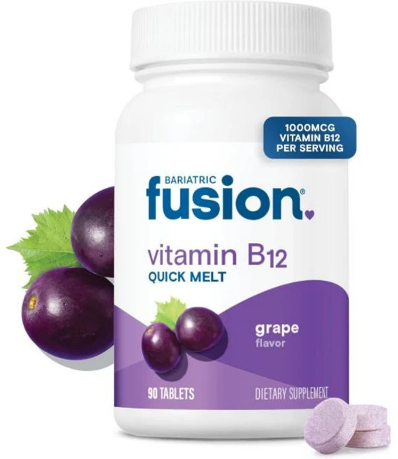 Bariatric Fusion Vitamin B12 Sublingual 1000 mcg Melts | Grape Flavored | Vitamin B12 Dissolve Und, 1개 - 쿠팡