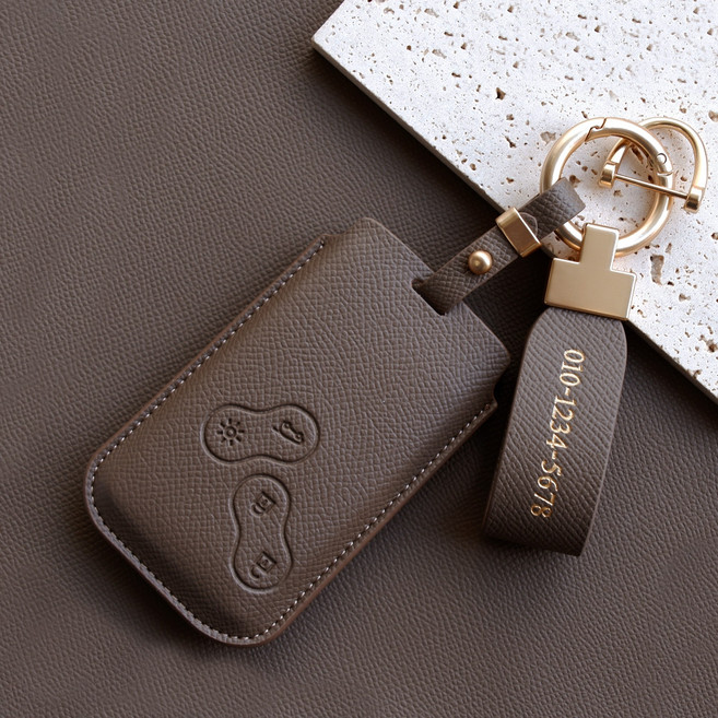 (무료각인)트니르 르노삼성 호환 C타입 SM3 SM5 SM7 CLIO QM3 QM5 차키 케이스 키홀더 스마트키 자동차 키 커버 케이스 차량용품, 르노C타입, 카푸치노