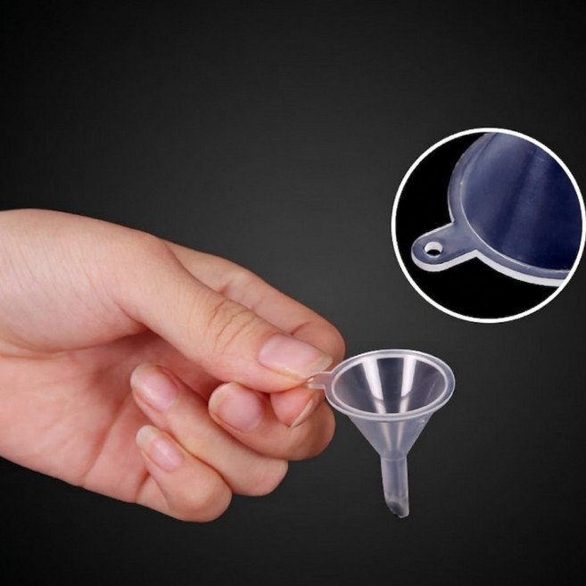 소형 미니 깔대기 다용도 플라스틱 일회용 투명 공병 화장품 향수 소분 깔때기 페트병, 1개