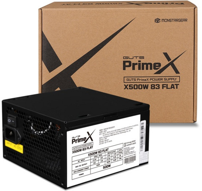 [몬스타기어] 몬스타 가츠 PrimeX 83 FLAT ATX X500W [블랙], 몬스타 가츠 PrimeX X500W
