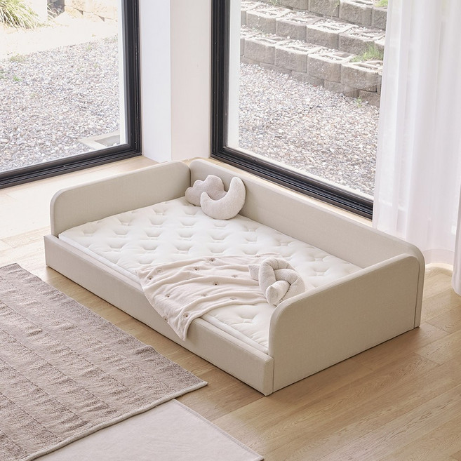 아씨방가구 레이 저상형 키즈 침대 데이베드, 파스텔화이트