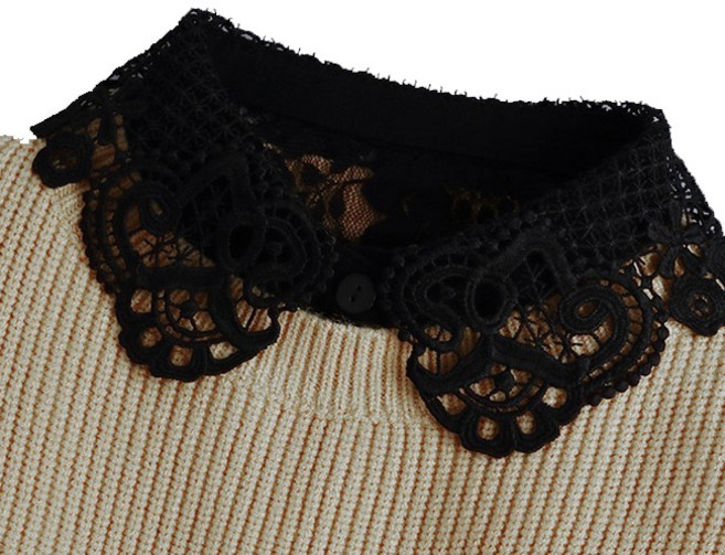 페이크카라 블라우스 넥케이프 레이어드 레이스카라