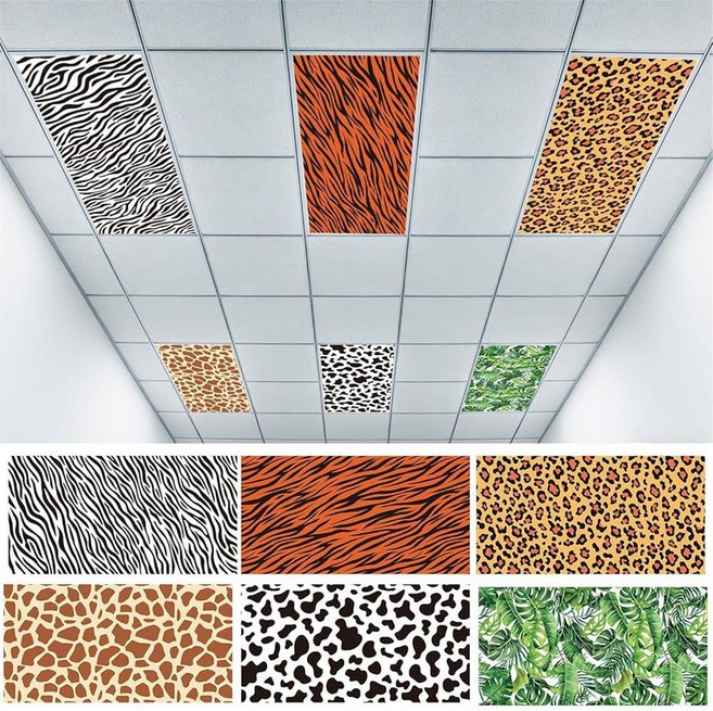 Shejdgart Light Covers for Ceiling Lights Classroom 6PCS Animals Print Magnetic Fluorescent Light