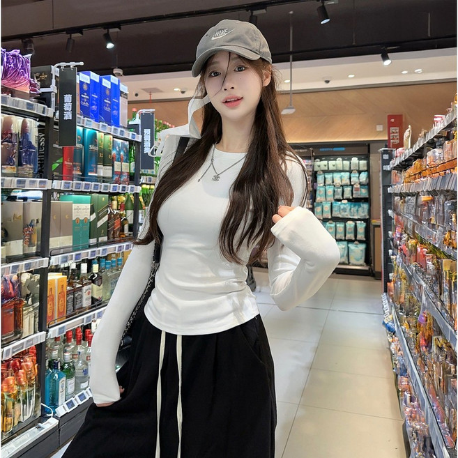 [유미르] 데일리 여성 스판 모달 만능 기본 이너 무지티 긴팔 티셔츠