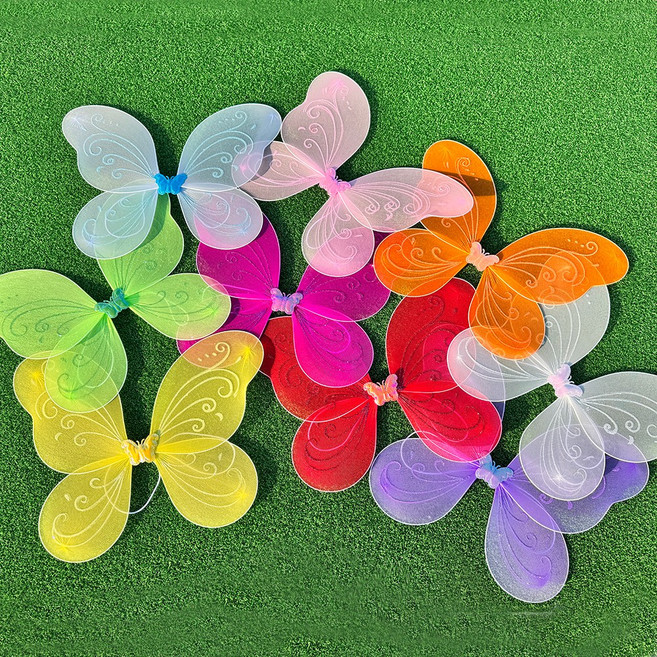 나비 날개머리띠봉 세트 파티 소품 코스프레 요정 마법봉 의상, 화이트