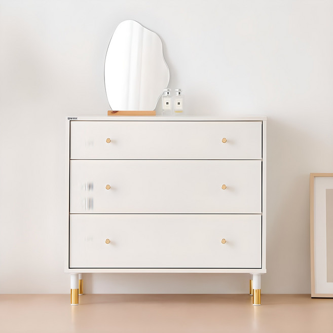 동서가구 아티움 서랍장 800 방문설치, 화이트, 3단