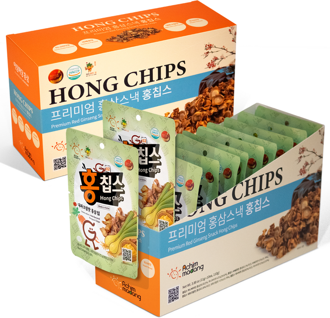 [아침마당홍삼]홍칩스 대파크림맛(11gX10봉) 프리미엄 홍삼스낵, 10개, 11g