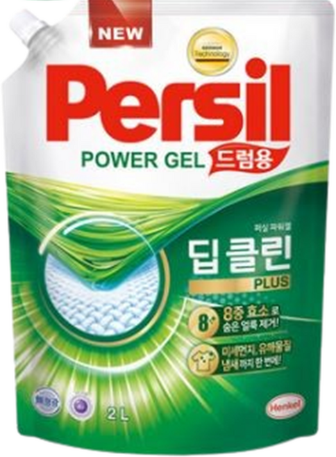 퍼실 딥클린 플러스 파워젤 액상세제 드럼용 리필, 2L, 2개