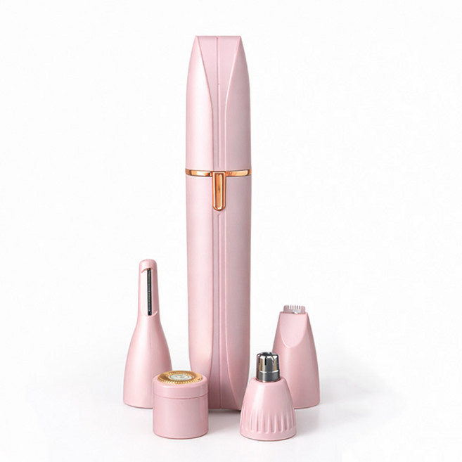 focus 충전식 멀티 4IN1 눈썹정리기 제모기 솜털 콧털 면도 이발, 멀티 다기능 4IN1 코털제모기-핑크