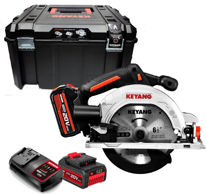 계양 20V 충전 원형톱 CS20BLH-165 165mm 배터리2, 1개