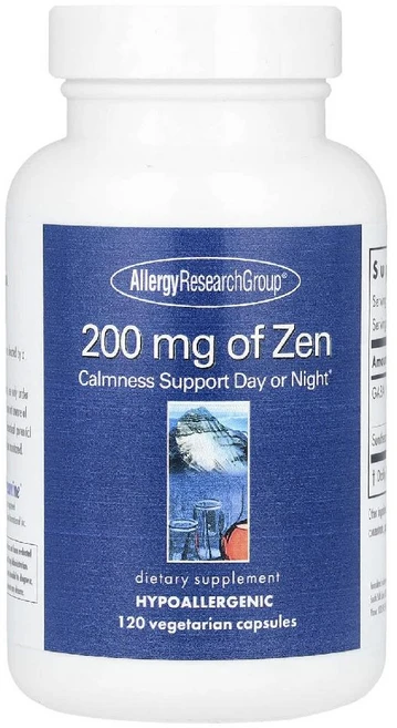 알러지리서치그룹 젠 Zen 200mg GABA 감마아미노뷰티릭산 엘타이닌 L테아닌 120정, 상품, 1개 - 쿠팡