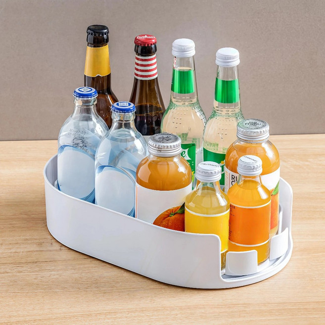 blitopia 다용도 수납 정리 회전 트레이, 1개, 흰색