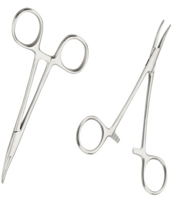 모스키토 재사용가능 수동식 의료용 가위 AN04-007-12, 곡선, 12.5CM, 1개