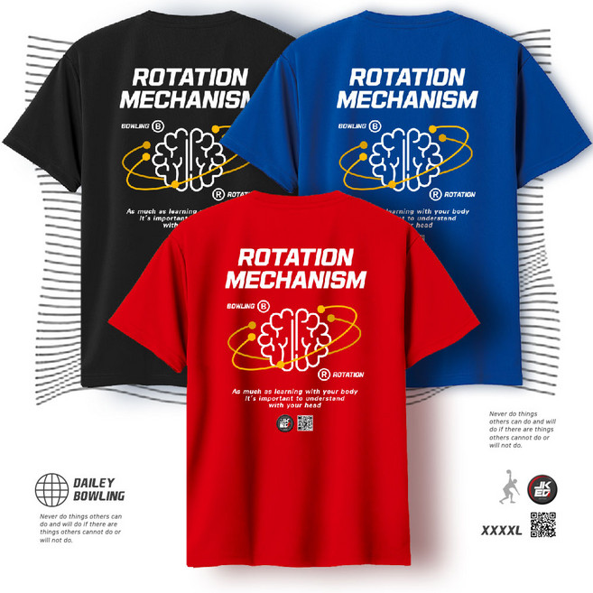 JKED 볼링티셔츠 볼링유니폼 메커니즘로테이션