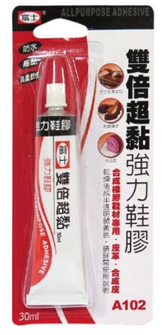 雙倍超黏強力鞋膠30ml 皮革 包包 鞋墊 鞋子 合成皮黏著劑A102, 1個