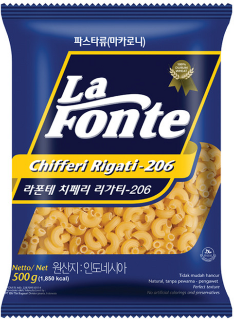 라폰테 치페리 리가티 마카로니, 500g, 20개