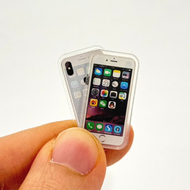 미니어처 스마트폰 휴대폰 소품 납골당꾸미기 장식 오비츠 구체관절인형 돌하우스 인형소품 육일돌, C, 1개