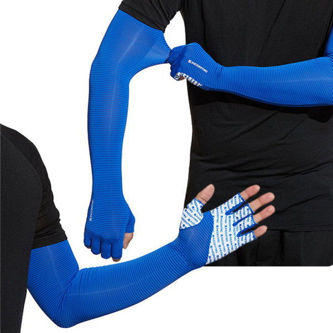 [인콘트로] 반장갑 냉감 쿨토시 팔토시 손등보호 자외선차단 손가락토시, 색상:여성용 파랑색, 1개