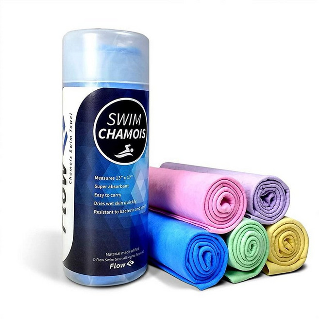 Flow Swim Chamois - 수영 다이빙 철인 3종 경기 및 기타 수상 스포츠용 퀵 드라이 타월 (퍼플), 퍼플, 1개