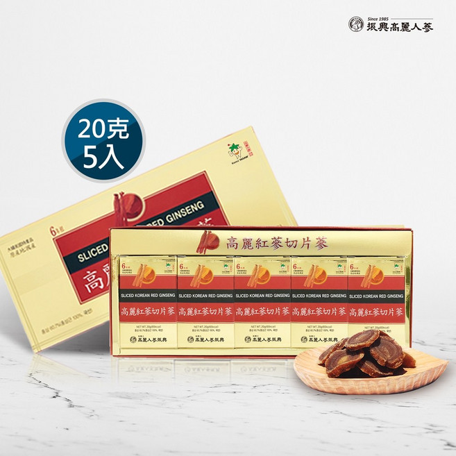 【振興高麗人蔘】100g, 1個, 蜂蜜高麗紅蔘切片蔘 6年根