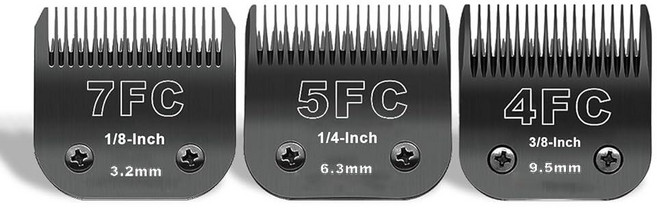 탈착식 애완견 그루밍 클리퍼 세라믹 블레이드 Andis 사이즈 10 컷 길이 1.5mm(1/16인치) Oster A5 Wahl KM10 시리즈 클리퍼와 호환 가능, 3 PACK（3.2-9.5mm）, Black