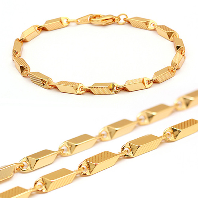 쥬얼누리 JGP 010 [B] 사각체인 18kgp 도금팔찌