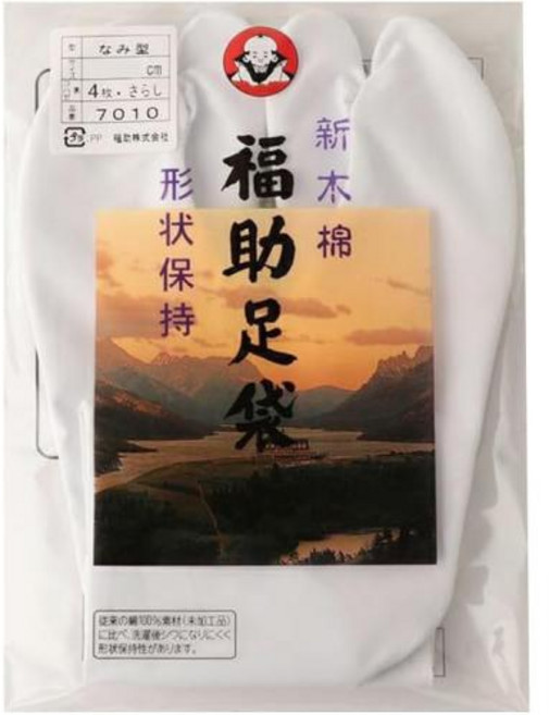 일본 직배송 후쿠스케 타비 드레스용 양말 100 코튼 4개입 코포베 남녀공용 일본산 나미 셰이프 표백 처리 뒷면 형태 유지