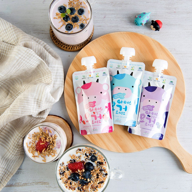 야베스목장 수제 짜먹는 요거트 세트 100ml 7개, 딸기 100ml 7개