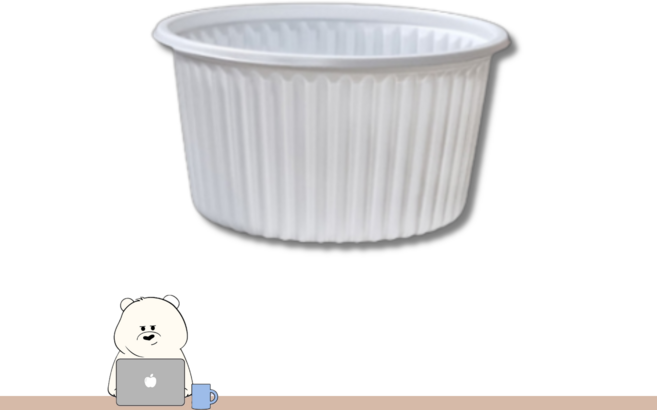 감성팩 다용도 용기 PP 105파이 중 백색 1000ea (뚜껑별도) 배달 국물 밥 식당 포장, 10개, 100개입