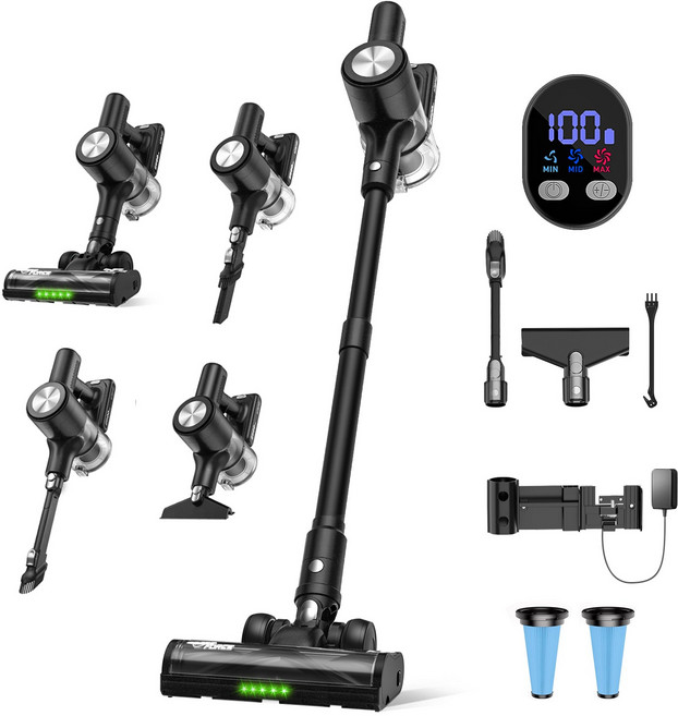 신형 차이슨 무선 진공청소기 다양한 구성품 46KPA 강력 흡력 60분 장시간 사용