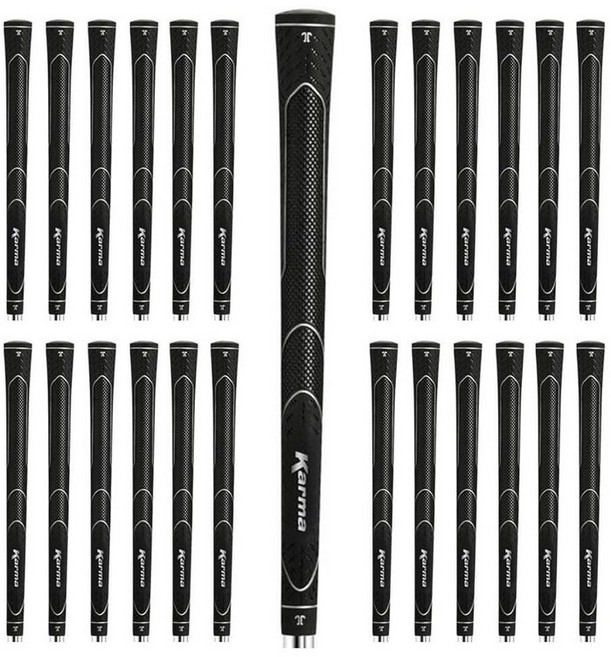 Karma 초경량 오버사이즈 +2.4mm3/32인치 블랙 13피스 골프 그립 번들 171917, 25 Grips, 1개, Oversize +3/32"