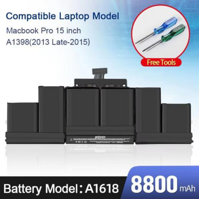 SKOWER A1618 A1417 애플 맥북 프로 15인치 A1398 교체용 A1494 노트북 배터리, A1398Late2013-2015, 1개
