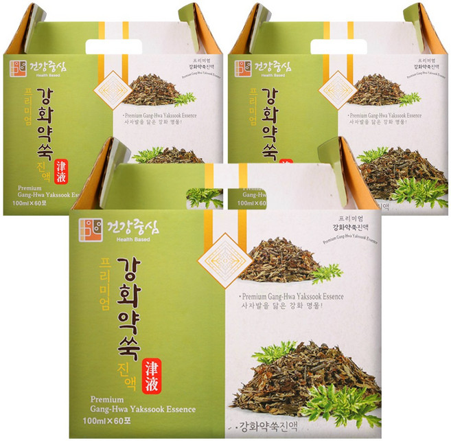 건강중심 국산 강화약쑥 즙 진액 사자발 쑥즙, 180개, 100ml