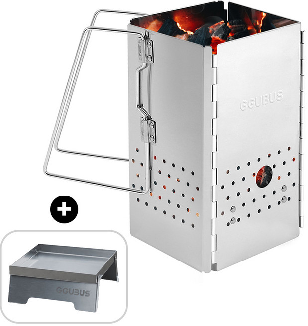 침니스타터 차콜 스타터 접이식 숯불 피우기 숯 불 착화기 점화통, 1개