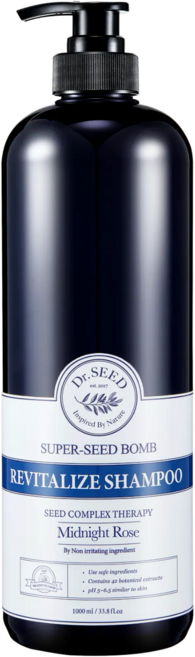 닥터시드 슈퍼시드밤 리바이탈라이즈 샴푸 미드나잇로즈, 1L, 1개