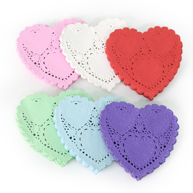 [펠트친구] 하트칼라도일리(100매) / 도일리 페이퍼 종이 칼라 만들기 꾸미기 카네이션, 흰색, 1개