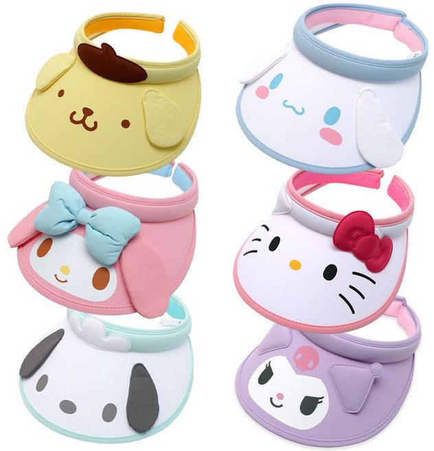 나린키즈 산리오 입체페이스 썬캡 유아동 어린이 핀캡 햇빛가리개 썬바이저